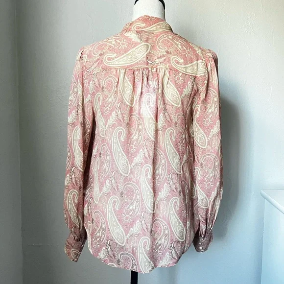 NWT PAIGE Cleobelle Paisley Silk Blouse Size XS - Picture 7 of 16